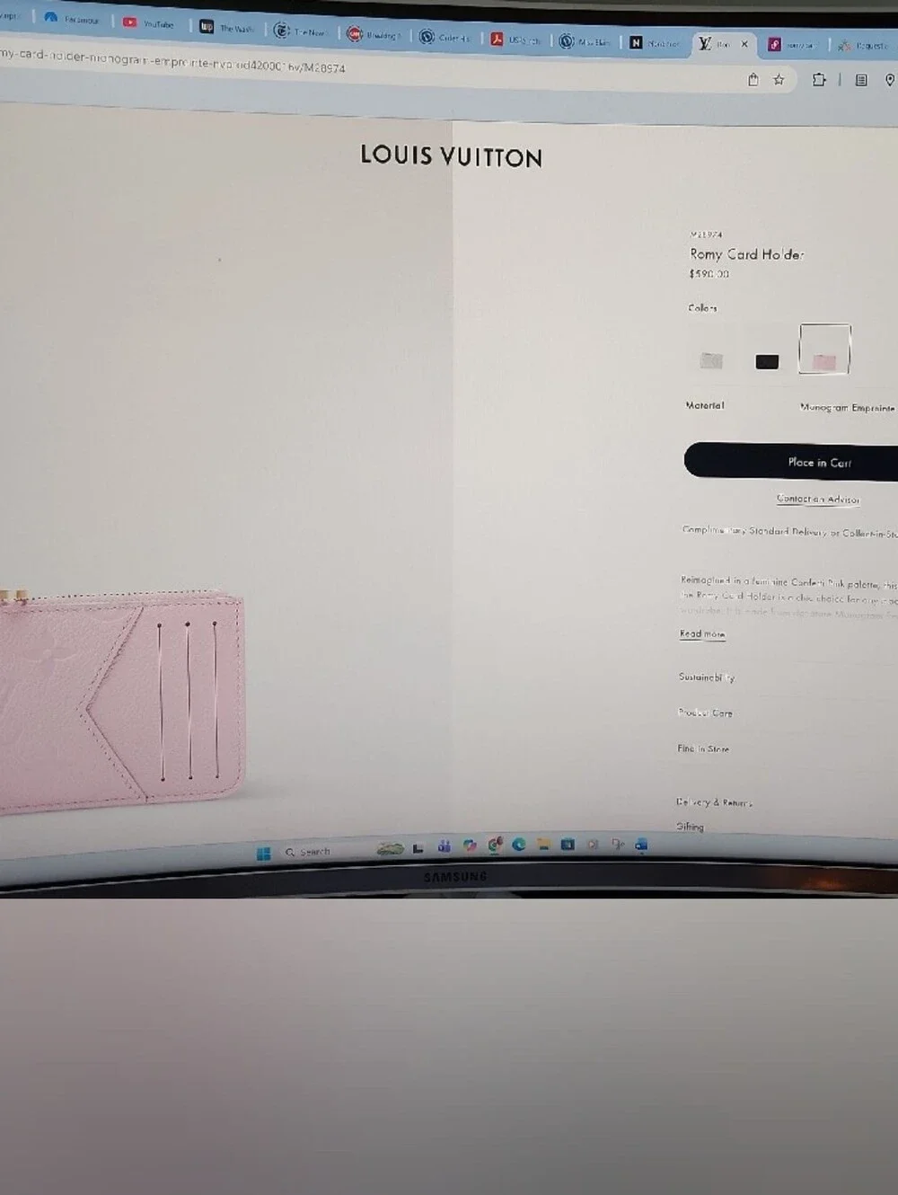 Louis Vuitton Hot Pink Monogram Cardholder with Gold Charm